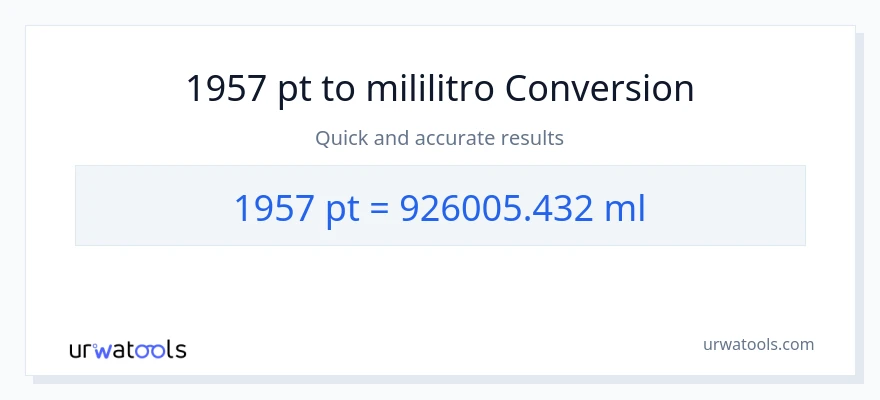 1957 Pints patungong mga mililitro na conversion