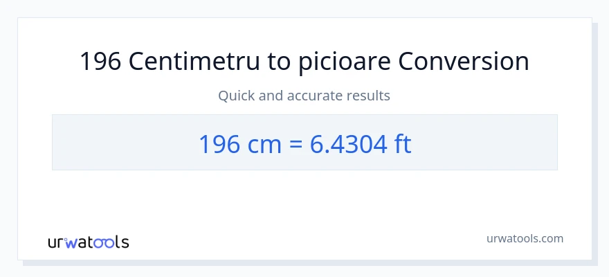 Conversie 196 Centimetri la Picioare