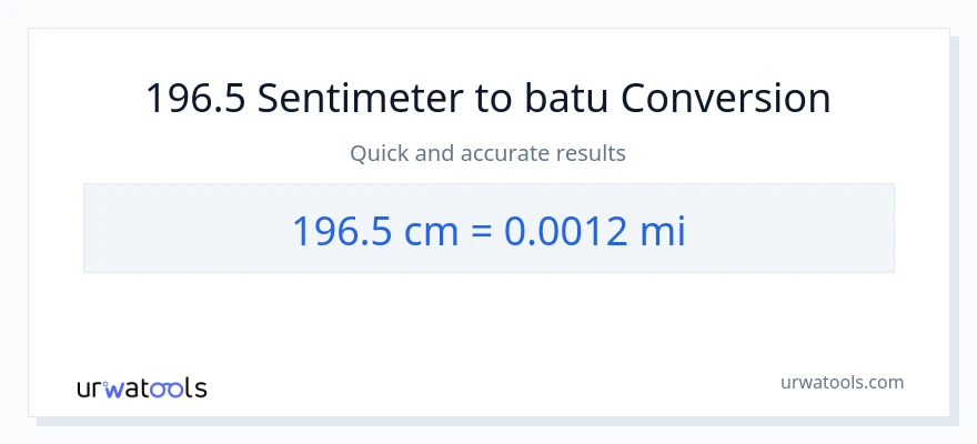 Penukaran 196.5 Sentimeter kepada batu