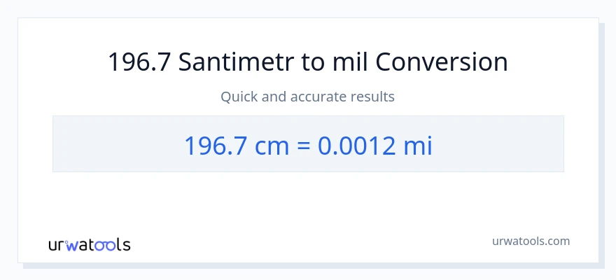 196.7 Santimetr-dən mil-ə çevrilmə