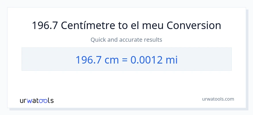 Conversió de 196.7 Centímetres a milles