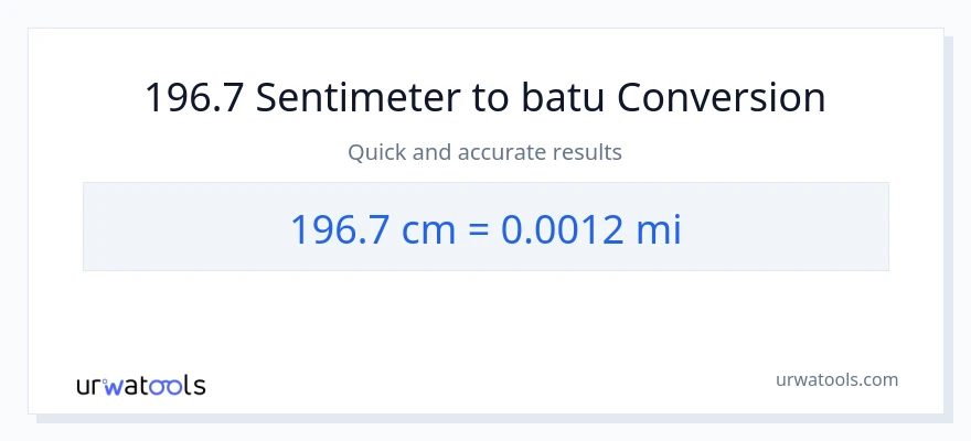Penukaran 196.7 Sentimeter kepada batu