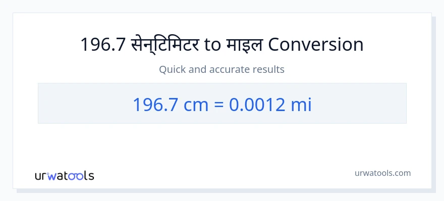 196.7 सेन्टिमिटर बाट माइल सम्म रूपान्तरण