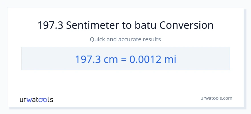 Penukaran 197.3 Sentimeter kepada batu