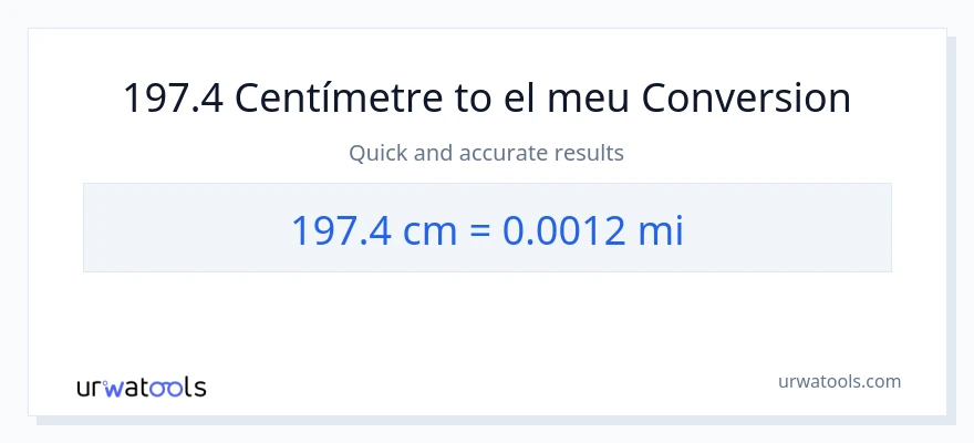 Conversió de 197.4 Centímetres a milles