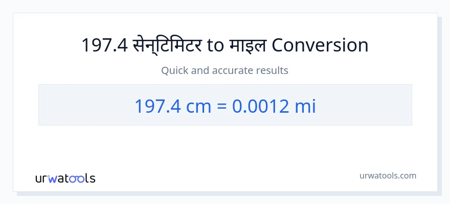 197.4 सेन्टिमिटर बाट माइल सम्म रूपान्तरण