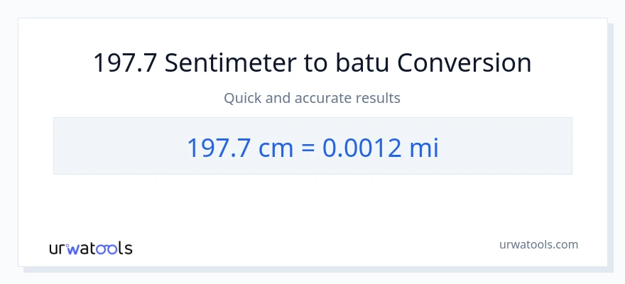 Penukaran 197.7 Sentimeter kepada batu