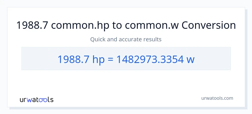 1988.7 horsepower to watts conversion