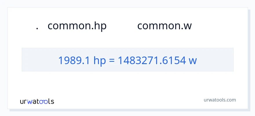 1989.1 অশ্বশক্তি থেকে ওয়াট রূপান্তর