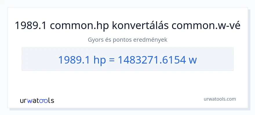 1989.1 lóerő - watt konverzió