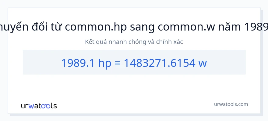 Chuyển đổi 1989.1 mã lực sang watt