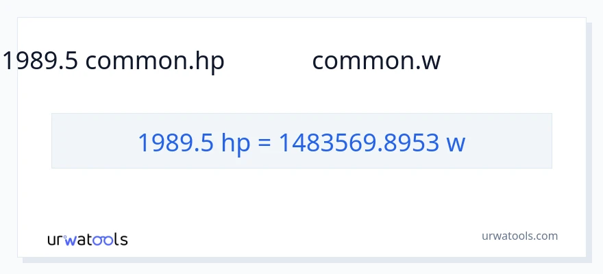 1989.5 అశ్వశక్తి నుండి వాట్స్ కు మార్పిడి