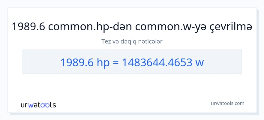 1989.6 at gücü-dən vatt-ə çevrilmə