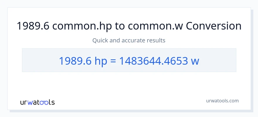 1989.6 horsepower to watts conversion