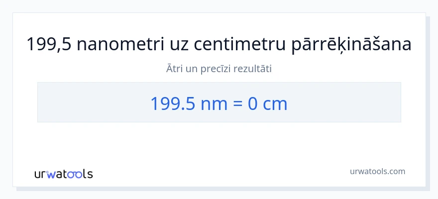 199.5 nanometri uz Centimetri konversiju