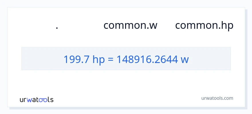 تبدیل 199.7 اسب بخار به وات