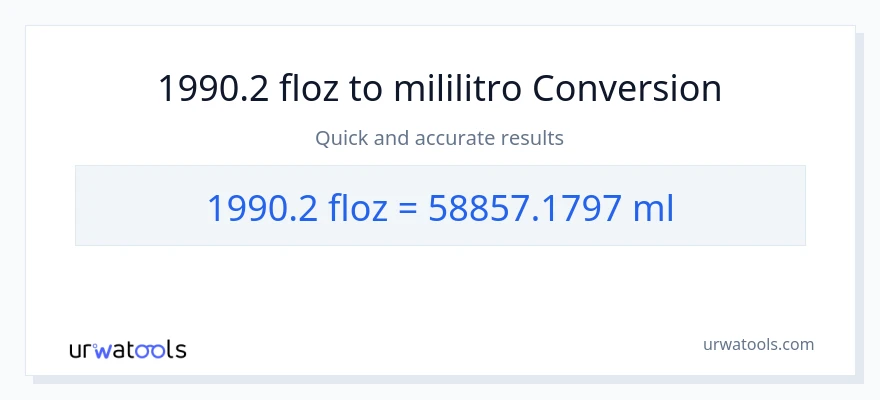 1990.2 mga onsa ng likido patungong mga mililitro na conversion