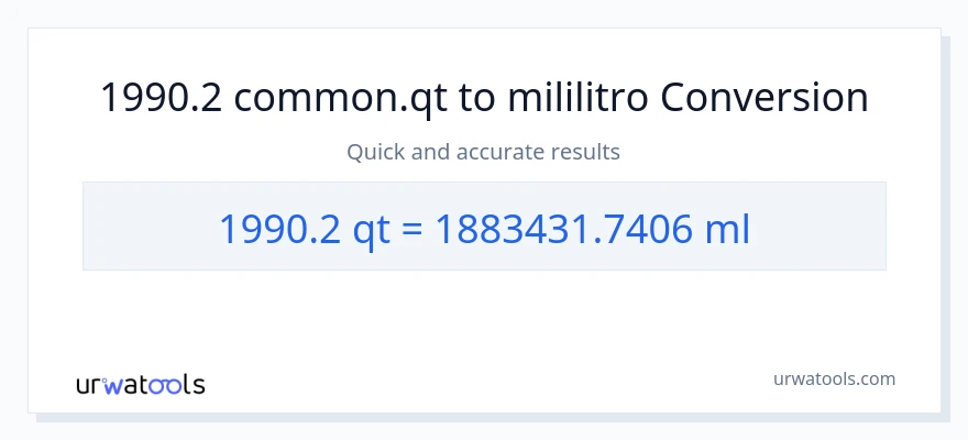 1990.2 Quarts patungong mga mililitro na conversion