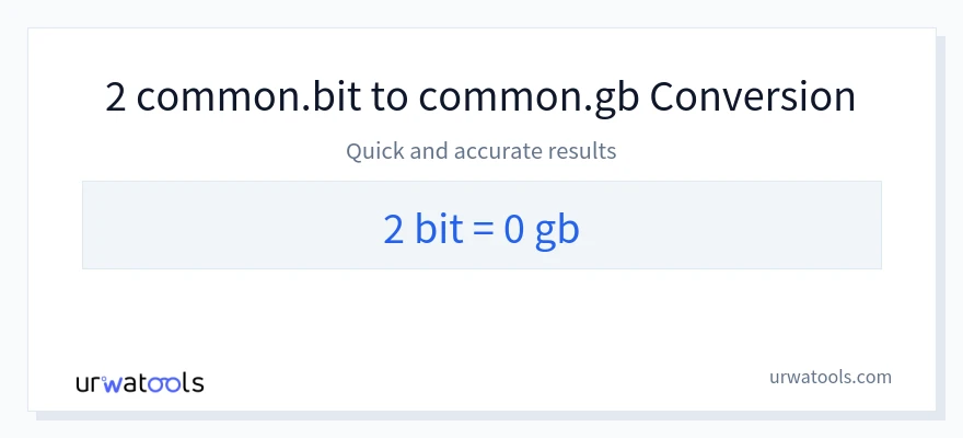 2 Bits 到 Gigabytes 轉換