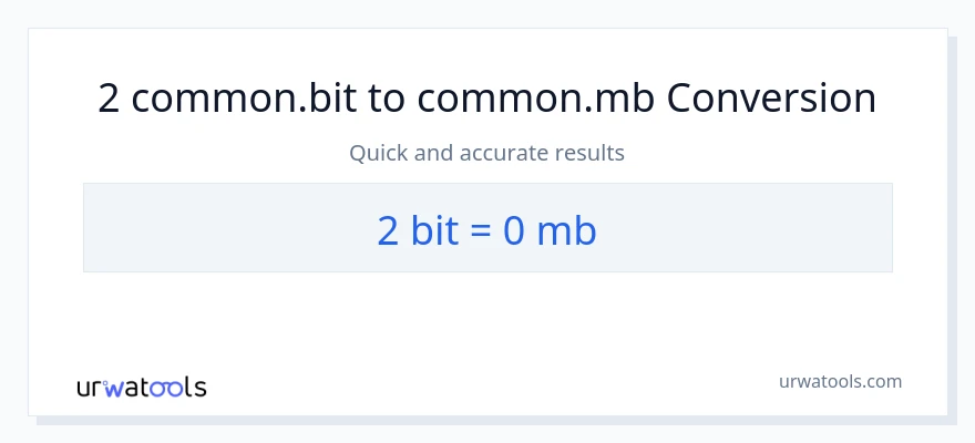 2 Bits patungong Megabytes na conversion
