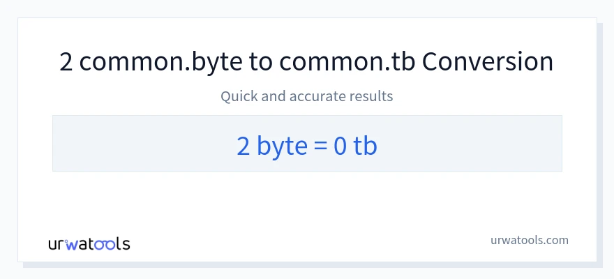 2 Bytes 到 Terabytes 轉換