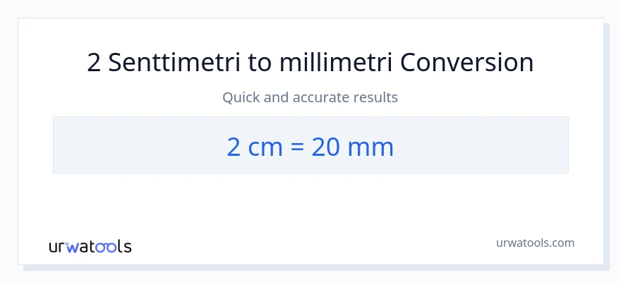 2 Senttimetrit - millimetrit muunnos