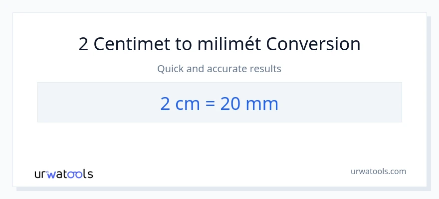 Chuyển đổi 2 Centimet sang milimét