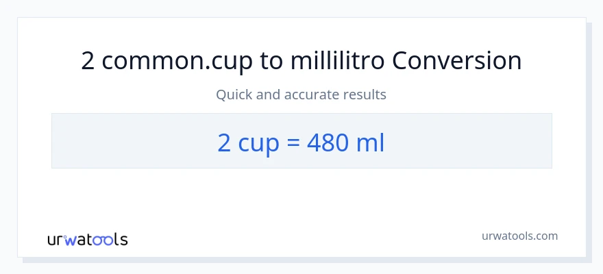 Conversione da 2 tazze a millilitri