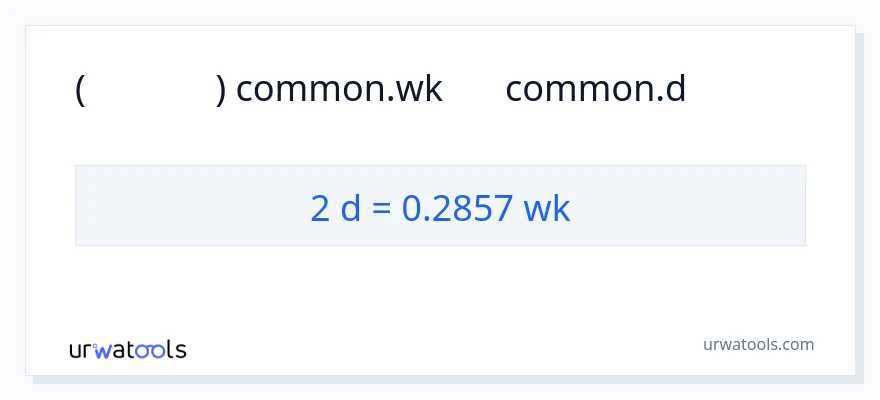تبدیل 2 روزها به هفته‌ها