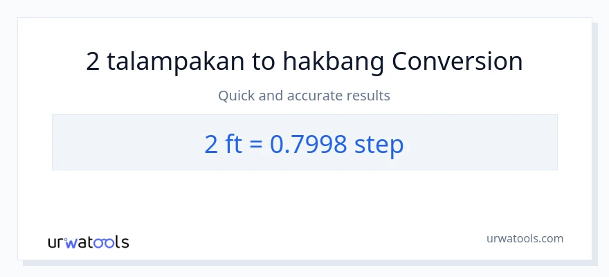 2 Mga Paa patungong mga hakbang na conversion