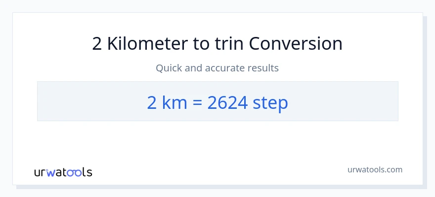 2 Kilometer til trin konvertering