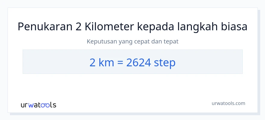 2 Kilometers to steps conversion