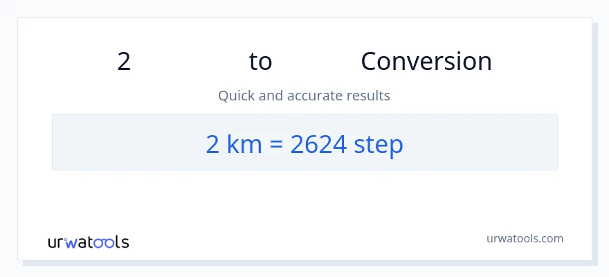 การแปลง 2 กิโลเมตร เป็น ขั้นตอน