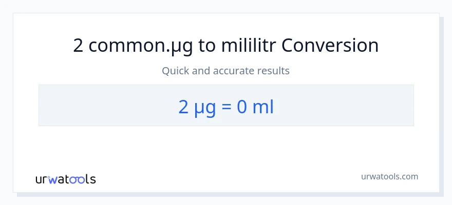 Konverze z mikrogramů na mililitrů: 2