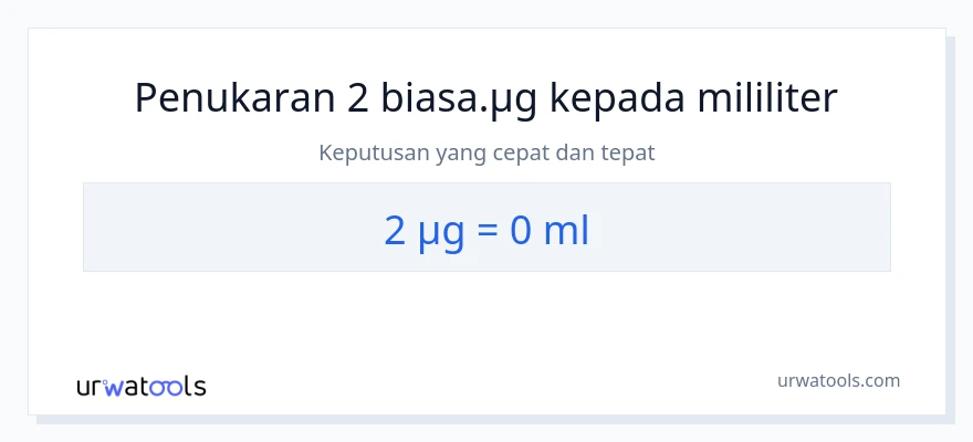 2 micrograms to milliliters conversion