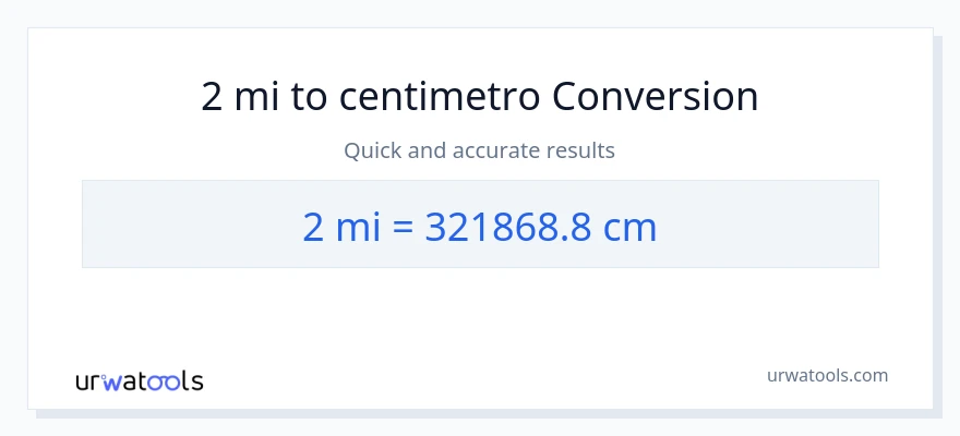Conversione da 2 miglia a Centimetri