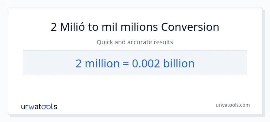 Conversió de 2 milions a milers de milions
