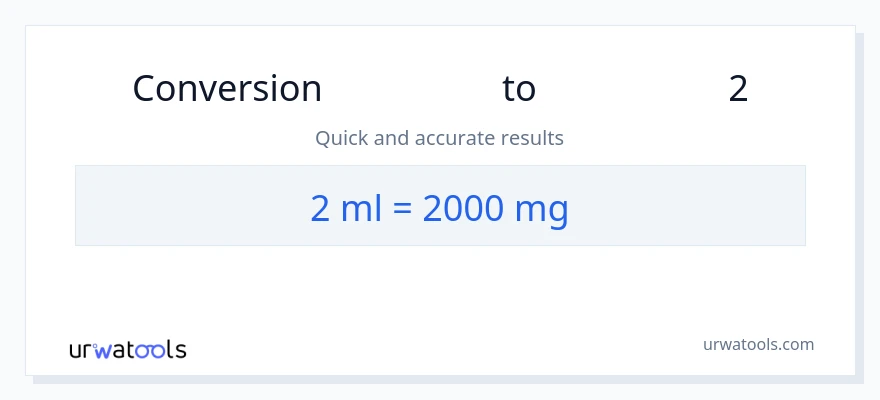 تبدیل 2 میلی‌لیتر به میلی‌گرم