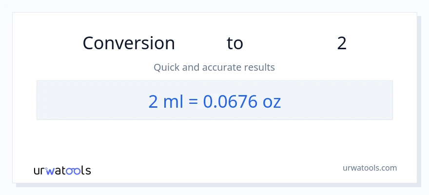 تبدیل 2 میلی‌لیتر به اونس