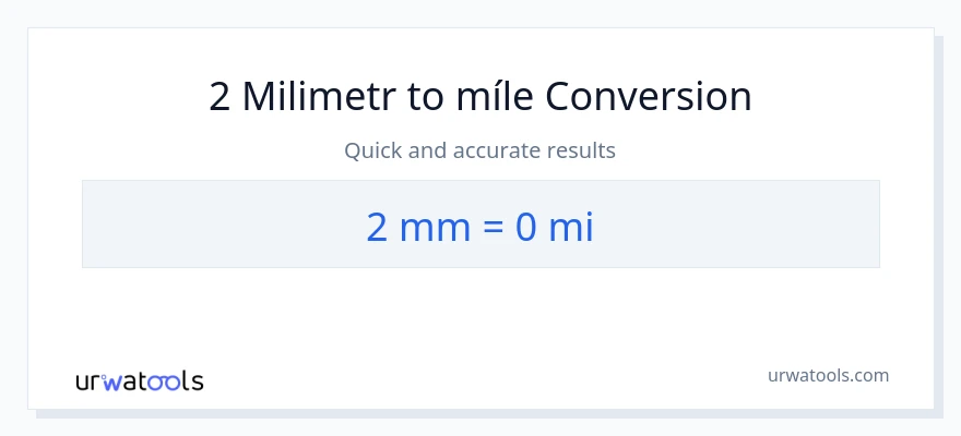 Konverze z milimetry na míle: 2