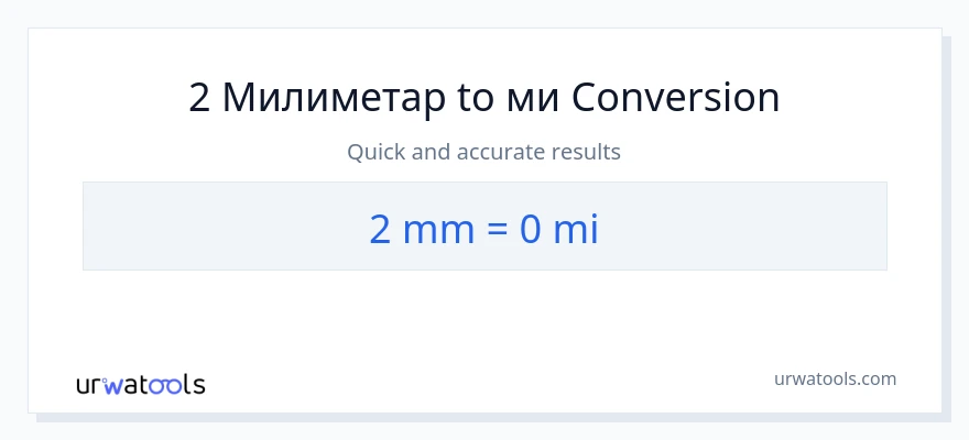 Конверзија од милиметри до миље: 1}