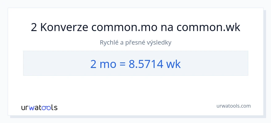 Konverze z měsíce na týdny: 2