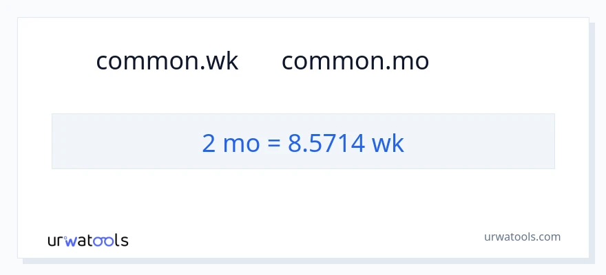 تبدیل 2 ماه‌ها به هفته‌ها