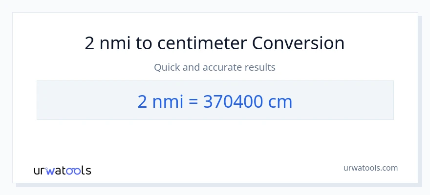 2 sømil til Centimeter konvertering