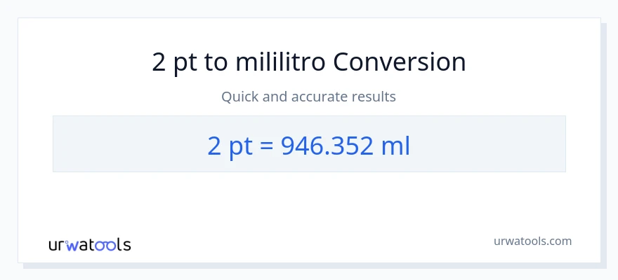 2 Pints patungong mga mililitro na conversion