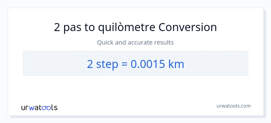 Conversió de 2 passos a Quilòmetres