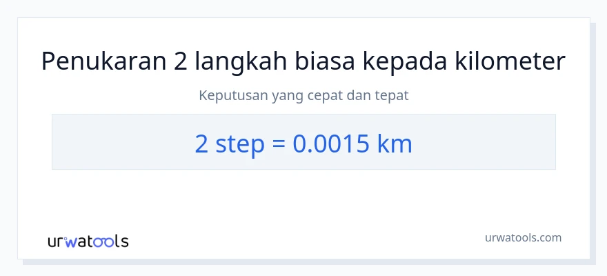 2 steps to Kilometers conversion