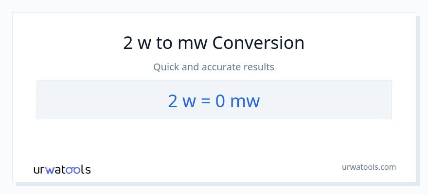 2 watts patungong mga megawatt na conversion