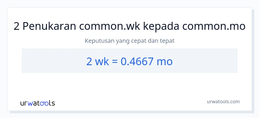 2 Weeks to Months conversion
