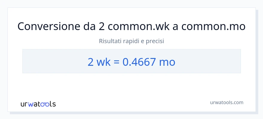 Conversione da 2 settimane a mesi